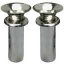 お墓用花立 ステンレス中入れツバ付花立 広口型 1対(2本)セット 【サイズ】48mm / 58mm