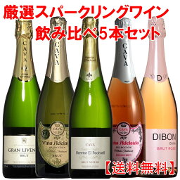 ロゼ2本入りの全てシャンパン製法 スペインカヴァ5本セット 送料無料 　ワイン ワインセット wine ギフト ホワイトデー 750ML