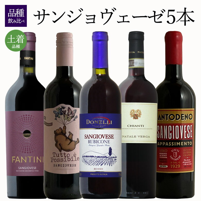 サンジョヴェーゼ5本セット 【イタリア最主要品種】イタリア ワイン セット wine ギフト クリスマス 750ML