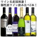 ワイン名産国周遊!フランス・スペイン・イタリアなどから厳選飲み比べ 6本セット ワインセット 赤ワイン3本 白ワイン2本スパークリングワイン1本 750ml×6本 ギフト 御中元 750ML