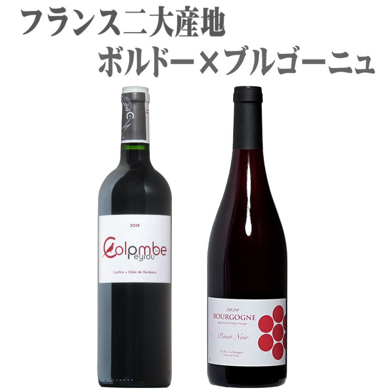 フランスの二大産地の特徴を知りたい！ボルドー＆ブルゴーニュ2本セット ワイン セット 赤 赤ワイン ワインセット bordeaux wine【ワイン 10P05Dec15】 ギフト 父の日 750ML