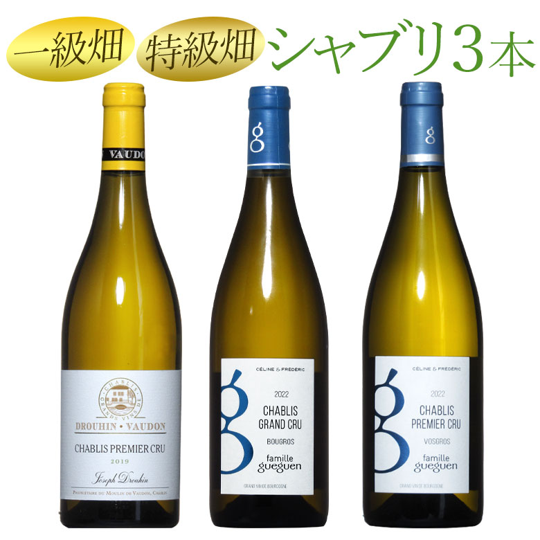 憧れの一級畑・特級畑シャブリ厳選 格上シャブリ3本セット ワイン セット wine ギフト 父の日 750ML