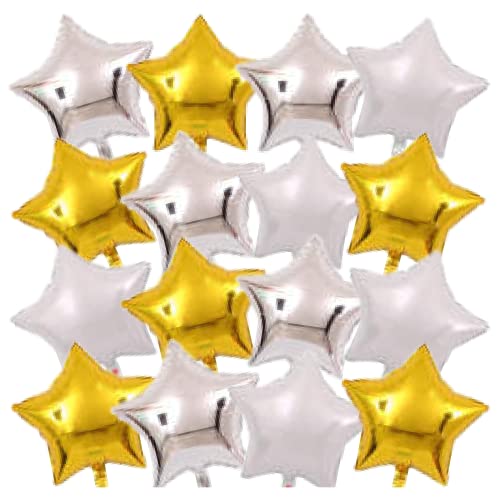 【風船屋】スター 大 45cm 星 アルミバルーン 誕生日 飾り付け 七夕 夏 イベント 祭り 大人 子供 お祝い ゴールド シルバー ホワイト 映え (30枚入り オシャレ)