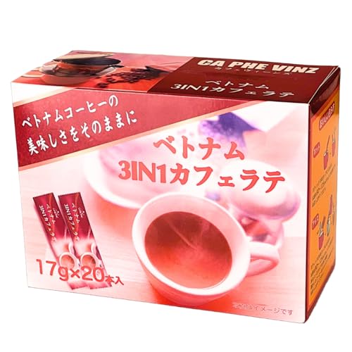 ベトナムコーヒー 3IN1 カフェラテ インスタントコーヒー スティックコーヒー ロブスター コーヒー豆 カフェオレ/カフェヴィーンズ (1箱(17g×20袋), 練乳コーヒー(カフェラテ))のサムネイル