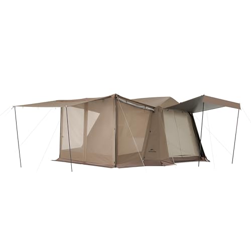 Naturehike 公式 ワンタッチ テント village6.0 Ti black素材 取り外し可能な前幕付きアップグレード 大型 2〜6人用 ?ロッジ型 UPF12500+ パークテント キャンプ 設営簡単 uvカット 自立式 2重層 耐水圧P