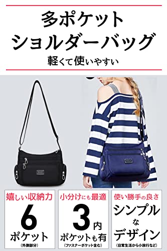[アリルチョウ] ショルダー バッグ レディース 斜めがけ 人気 大容量 軽量 ミニ ボストン 多機能 マザーズ ママ バック 黒 ブラック