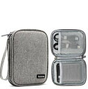Tumecos 充電器ポーチ トラベルポーチ モバイル用品収納ポーチ デジタルアクセサリー収納ケース 小物入れポーチ PC周辺小物整理 収納ポーチ ハンドル付き 出張 旅行 軽量 (単層-グレー)(2)