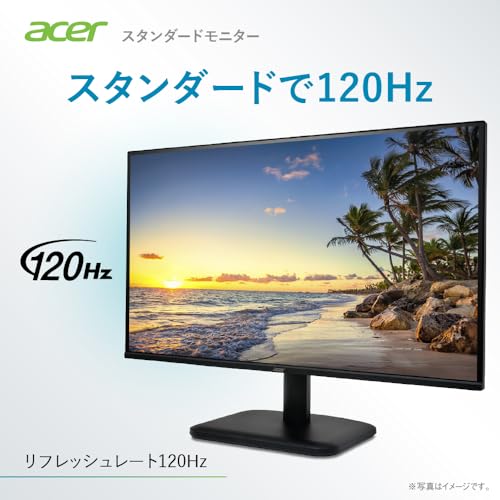 Acer モニター 23.8インチ フルHD 非光沢 IPS 120Hz 1ms(VRB) sRGB 99% AdaptiveSync HDMI 1.4 ミニD-Sub 15ピン スピーカー・ヘッドフォン端子 音声入力端子 VESAマウント対応 ゼロフレームデザイン EK241YGbmix
