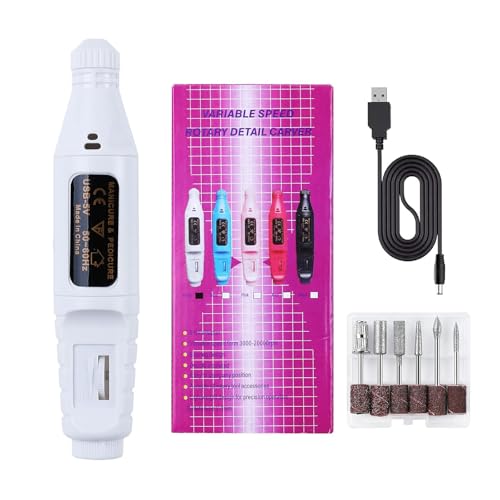 Coollooda 電動ネイルマシン ネイルマシン ネイルドリル USB給電 電動ネイルケア 爪磨き 爪やすり 角質除去 甘皮処理 研磨 ジェルネイル マニキュア対応 手足対応 低騒音 低振動 無段階変速 自