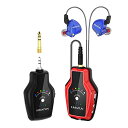 KIMAFUN 2.4GHz ワイヤレスインイヤーモニターシステム、充電式送信機、受信機とイヤフォン付き、ステージパフォーマンス、バンドリハーサル、ギターアンプ、ベースアンプ、スピーカー、カ