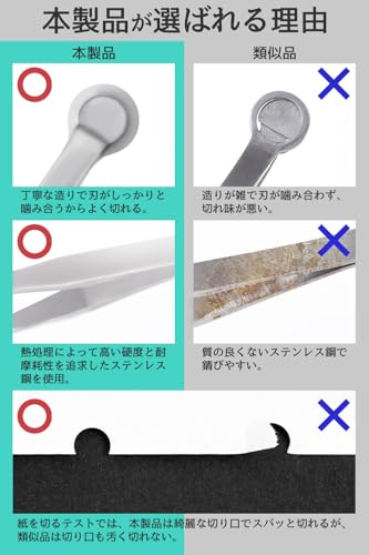 SOY’S F 【美容師監修】鼻毛カッター メンズ 鼻毛ハサミ 鼻毛トリマー 鼻毛切り 【高硬度ステンレス製】 使用簡単 安全 痛みなし エチケットカッター (シルバー)