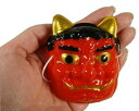 お面 豆オニ(赤) 約75mm 12枚入 / お楽しみグッズ(紙風船)付きセット(3)