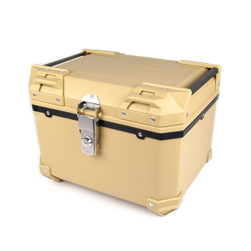 HI-LINE バイクリアボックス 汎用 45L 大容量 防水 トップケース ABS樹脂製 軽量 簡単取り付け ヘルメット収納可能 キーロック可能 取り付けベース付き レストバック付き バイクトランク バイ