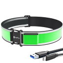 OnePro ランニング ライト led ベルト 【同種製品一番長い発光面を持ち 】 360° 全方向点灯 USB Type-C 充電式 夜間スポーツ用 ランニ...