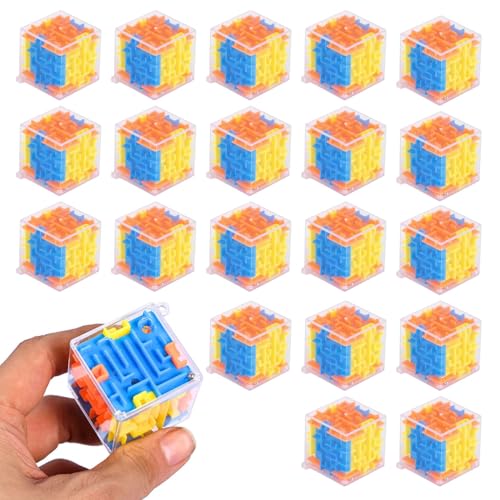 立体迷路 ミニキューブ 3D迷路 立体パズル おもちゃ 景品 迷路 キューブ キーホルダー 縁日 (