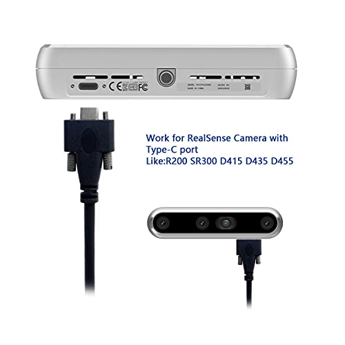 Cablecc USB 3.1 Type-Cデュアルスクリューロック、標準USB3.0データケーブル2mパネルマウントタイプ