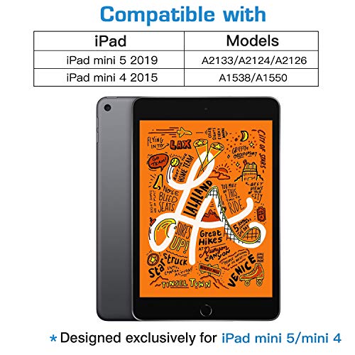 iPad mini5 ケース TiMOVO ipad mini 第5世代 ケース iPad Mini4 ケース 第5世代/第4世代 ipad mini 5 カバー 7.9インチ 適用 半透明 PC製 PUレーザー 三つ折り スタンド マグネット オートスリープ機能 耐衝撃