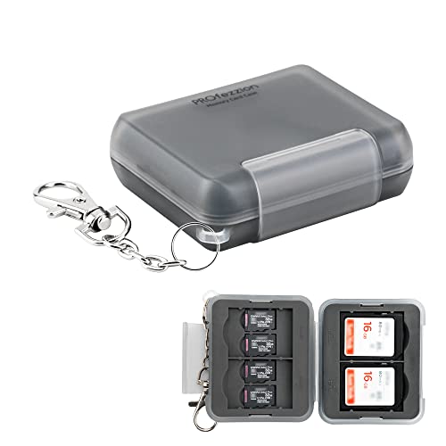 PROfezzion 4枚 SDカード ケース microsd ケース [ SDカード *4枚＋ マイクロsdカード *8枚] SDメモリー カードケース SDXCカード SDHCカード 保存 防水 防塵 クッション素材 耐衝撃 携帯便利 カラビナ 付(2)
