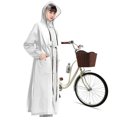 [Koramaku] レインコート 自転車レディース【EVA親肌材質 ・取り外し可能なフード】 レインコート ポンチョレディース メンズ バイク レインウェア ロング丈 ファション 防水 防風 雨具 カッパ
