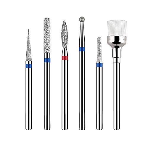 GreenLife? 5pcs Nail Drill Bits Kit Diamond Heads with Brush Set Profe...