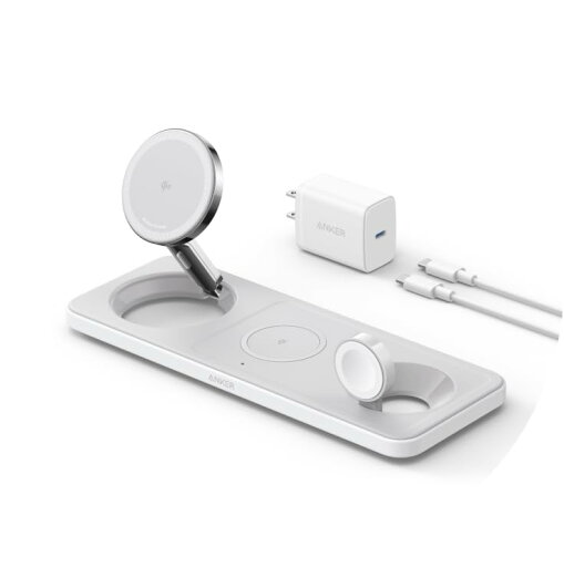 Anker MagGo Wireless Charging Station (3-in-1 Pad) Qi2対応 マグネット式 3-in-1 ワイヤレス充電ステーション/ワイヤレス出力/Apple Watchホルダー付 MagSafe対応 iPhone 16 /15 / 14 / 13 ホワイト Anker MagGo Wireless Charging Station (3-in-1 Pad) Qi2対応 マグネット式 3-in-1 ワイヤレス充電ステーション/ワイヤレス出力/Apple Watchホルダー付 MagSafe対応 iPhone 16 /15 / 14 / 13 ホワイト