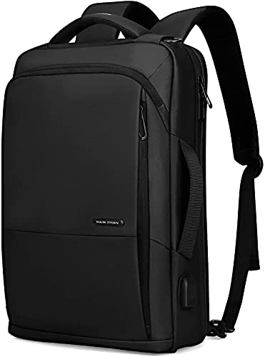 MARK RYDEN [マークライデン] 3WAY ビジネスリュック 薄型 メンズバックパック usbポート付き 15.6インチラップトップ 撥水加工 多機能 防水ポケット リュックストナップ収納可能 斜め掛け荷物ス(4)