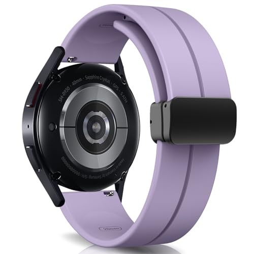 [RoSoki] 20MM バンドSamsung Galaxy Watch FE 40mm / Samsung Galaxy Watch 7/6/5/4 40 44mm / Galaxy Watch 6 Classic 43 47mm 対応 バンド シリコン製 スポーツバンド ストラップ 替えバンド 交換ベルト磁気付き 装着簡単 バ