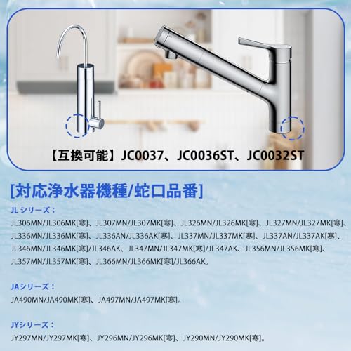BBT JC0037[互換品] 交換用カートリッジ JC0037 浄水器用カートリッジ JC0036ST 高除去性能タイプ JC0032ST 16物質除去 JC0037 互換品 1個入り