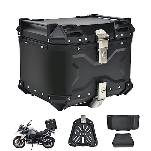 Kaitou 高級バイク用リアボックス トップケース 大容量 防水 防塵 アルミ 簡単脱着 55L ブラック