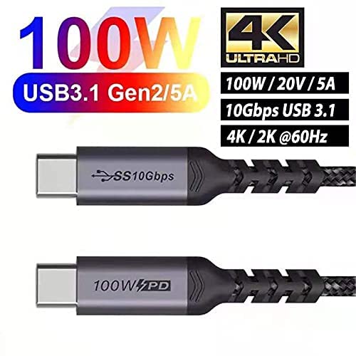 Type C ケーブル USB 3.1 (3.0 / 2.0) 対応PD 1M 最大100W/5A 急速充電 4K 60HZビデオ伝送 高耐久 ナイロン編み 10Gbps Macbook Pro/Air、ipad、Galaxy S9 S9 Plus、Xperia XZ、 等対応 LOEKU (I字 1M)