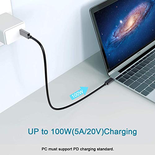 Type C ケーブル USB 3.1 (3.0 / 2.0)対応PD 1M 最大100W/5A 急速充電 4K 60HZビデオ伝送 高耐久 10Gbps Macbook Pro/Air、Galaxy S9 S9 Plus、Huawei P20 P20 Pro、Xperia XZ、 等対応（ブラック）