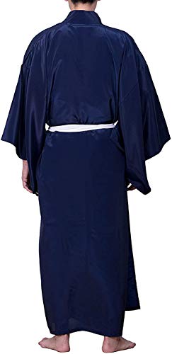[KYOETSU] [キョウエツ] 長襦袢 洗える 襦袢 半襟つき 男性 メンズ (L, 紺)