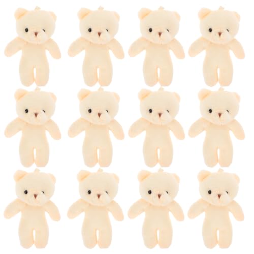 CALLARON テディベア ぬいぐるみ 小さい 12個セット 4インチ ミニ キーホルダー かわいい 白 クリスマス 誕生日 プレゼント