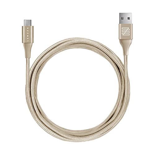 LENZZA (レンツァ) USB Type C ケーブル (2m / 2.4A / ゴールド) 急速充電 充電器 DuPont社Kevlar採用 (USB-C/USB-A) iPhone 16 15 LENZZA (レンツァ) USB Type C ケーブル (2m / 2.4A / ゴールド) 急速充電 充電器 DuPont社Kevlar採用 (USB-C/USB-A) iPhone 16 15