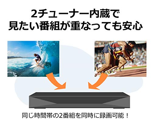 パナソニック 1TB 2チューナー ブルーレイレコーダー DIGA DMR-2W100 おうちクラウド 4Kアップコンバート対応