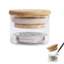 ネイルアートブラシクリーナーカップ ネイル洗浄カップホルダー ネイルブラシクリーニングツール ガラス洗浄用カップ 透明なデザイン 蓋付きネイルガラスカップ ステンレスパーティショ