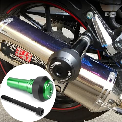 バイク用 マフラースライダー CNCアルミ 対応車種 ヤマハ YZF R15 V2 V3 V4,MT-03,YZF-R3 YZF-R25,YZF R6,FZ1N FAZER,FZ8N FZ8S,FZ-S 150/FZ-X 150 (グリーン)