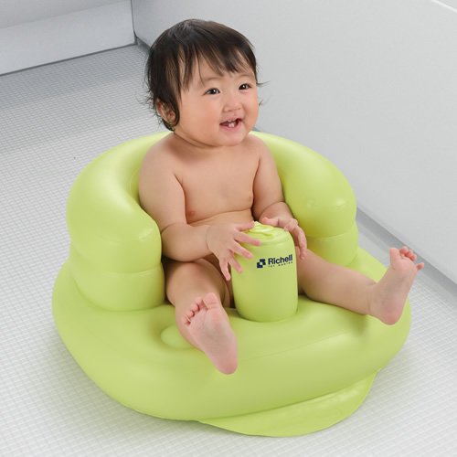 リッチェル ふかふかベビーチェアR グリーン 7カ月~2才頃まで