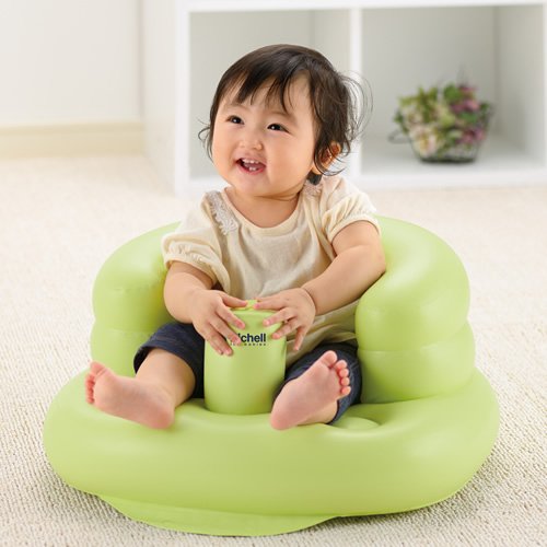 リッチェル ふかふかベビーチェアR グリーン 7カ月~2才頃まで