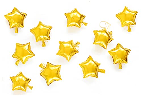 【風船屋】星 (数が選べる) ゴールド 飾り スター バルーン バレンタイン 景品 プレゼント 誕生日 子供 大人 オシャレ 店舗 金 (20枚入り 12cm)