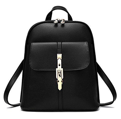 [ルナー ベリー] リュック サック 大人 かわいい バックパック PUレザー 大容量 バッグ レディース 111 (ブラック) PU レザー 通勤 通学 可愛い おしゃれ オフィス ビジネス スクール くろ 無地