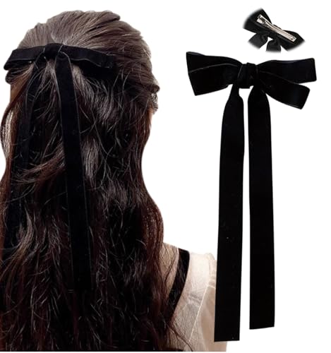[Herbeluemily] ベロア リボン ヘアアクセ ヘアゴム クリップ バレッタ ヘアアレンジ