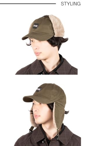 [ファビュラス] ワッペンファーフラップキャップ フライトキャップ パイロット キャップ イヤーマフ 耳当て 耳付き 帽子 秋冬 防寒 防風 男女兼用 ユニ