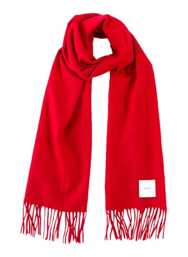 [matti totti] 10.レッド カシミヤ マフラー カシミア 100% 大判 厚手 レディース 無地 ストール 女性 ロング ギフト プレゼント A0015B-10