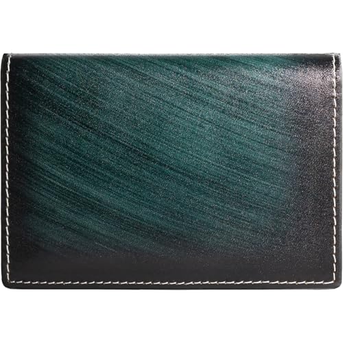 [Dom Teporna] 名刺入れ メンズ 本革 薄い 4ポケット 牛革 グラデーション 革 イタリアンレザー ヌメ革 名刺ケース カードケース カード入れ コンパクト 薄型 シンプル ネイビー