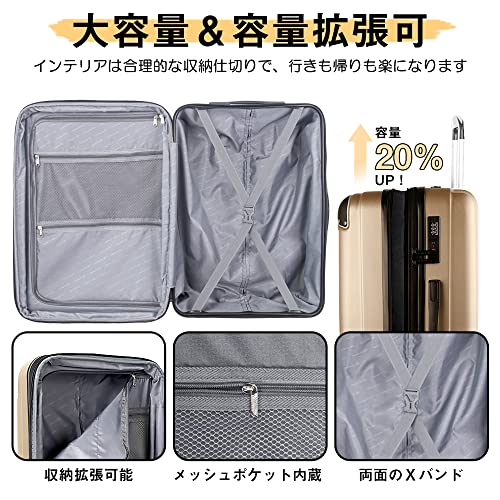 [New Trip] スーツケース キャリーケース 拡張機能付き 機内持ち込み 軽量 大型 S/M/Lサイズ キャリーバッグ 耐衝撃 大容量 ファスナータイプ 静音 ダブルキャスター TSAロック 海外 旅行 ビジネ