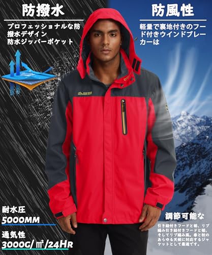 [TACVASEN] スキーウェア メンズ 防水 マウンテンパーカー 防寒コート マウンテン ...