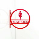 ピクトサイン ツケレルン トイレサイン レストルーム ドアサイン 簡単 取り付け 工事いらず 軽量 アクリル 送料無料 看板 御手洗 施設 店舗 オフィス 女子...