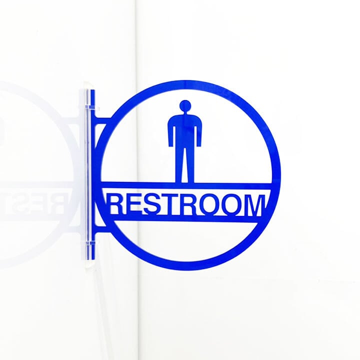 ピクトサイン ツケレルン トイレサイン レストルーム ドアサイン 簡単 取り付け 工事いらず 軽量 アクリル 送料無料 看板 御手洗 施設 店舗 オフィス 男子トイレ toilet マーク 突出し看板 シンプル 新装開店 開店祝い 1way-0052