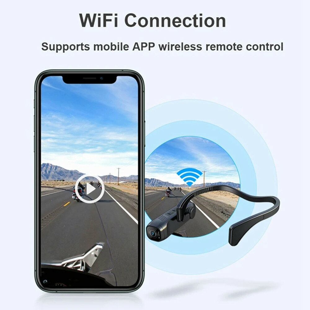 4K 30FPS ヘッドマウントカメラ ウェアラブル WiFi ビデオカメラ ビデオカメラ ウェブカメラ 120° 広角レンズ 手ぶれ防止 内蔵バッテリー Vl...